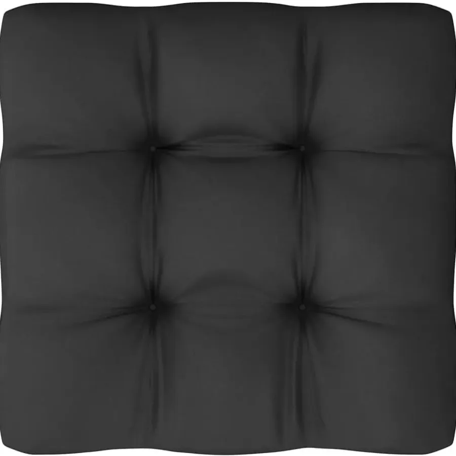 vidaXL - Loungeset - Zwart - Grenenhout