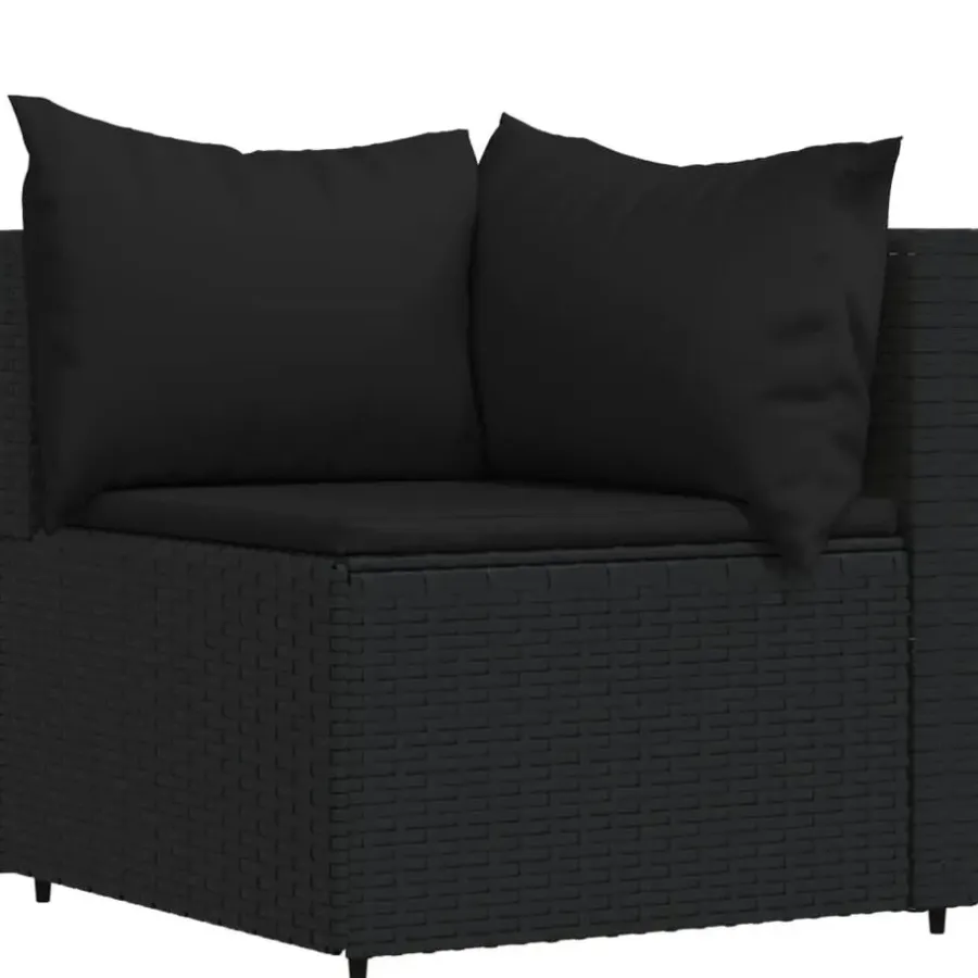 vidaXL - Loungeset - Zwart - Poly rattan