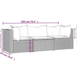 vidaXL - Loungeset - Zwart - Poly rattan