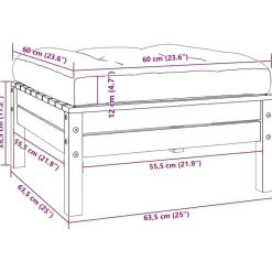 Loungesets-vidaXL - Loungeset - Zwart - Grenenhout - 3 stuks - Met kussens