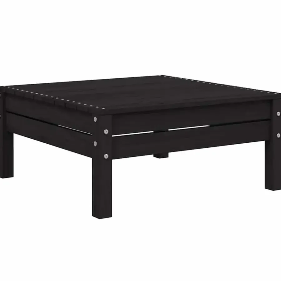 Loungesets-vidaXL - Loungeset - Zwart - Grenenhout - 3 stuks - Met kussens