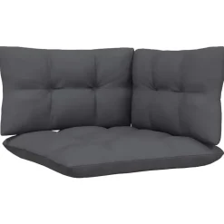 Loungesets-vidaXL - Loungeset - Zwart - Grenenhout - 3 stuks - Met kussens