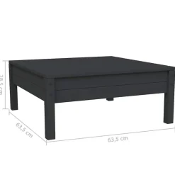 Loungesets-vidaXL - Loungeset - Zwart - Grenenhout - 3 stuks - Met kussens