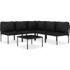 Loungesets-vidaXL - Loungeset - Zwart - PVC