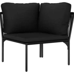 Loungesets-vidaXL - Loungeset - Zwart - PVC