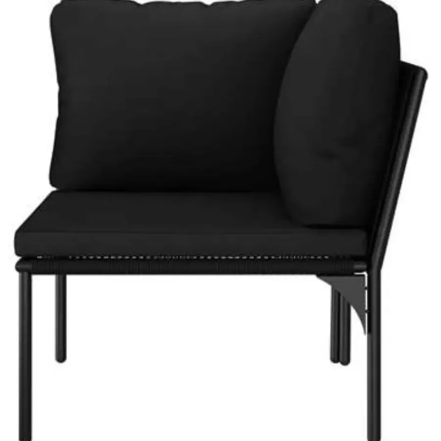 Loungesets-vidaXL - Loungeset - Zwart - PVC