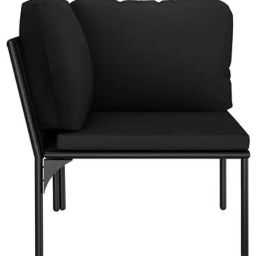 Loungesets-vidaXL - Loungeset - Zwart - PVC