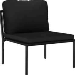Loungesets-vidaXL - Loungeset - Zwart - PVC