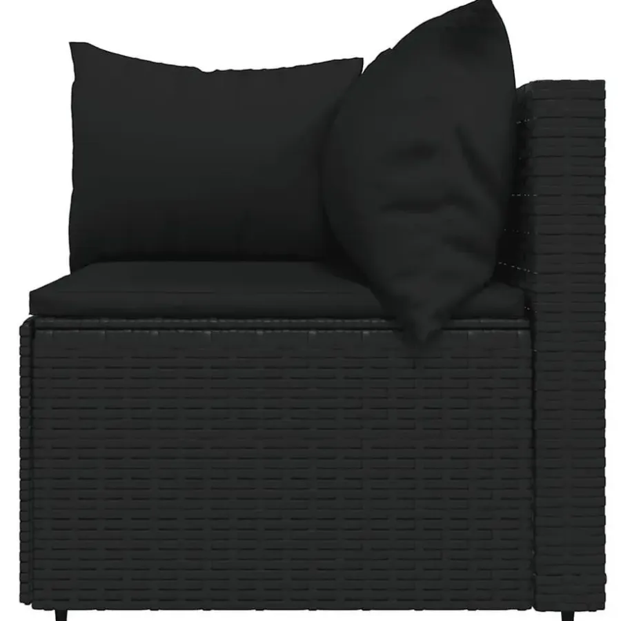 Loungebanken-vidaXL - Loungeset - Zwart - Poly rattan