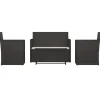 Loungesets-vidaXL - Loungeset - Zwart - Poly rattan