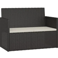Loungesets-vidaXL - Loungeset - Zwart - Poly rattan