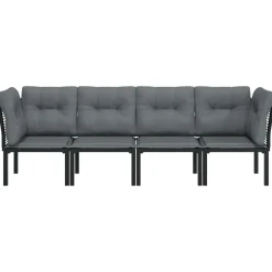 Loungesets-vidaXL - Loungeset - Zwart - Poly rattan