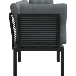 Loungesets-vidaXL - Loungeset - Zwart - Poly rattan