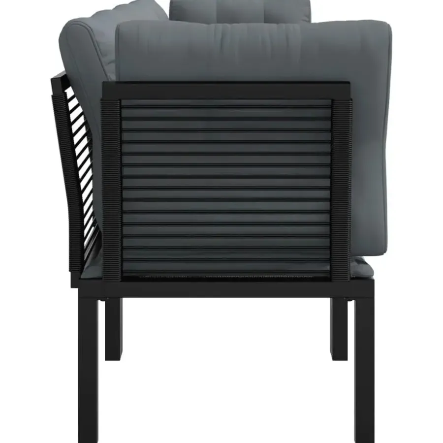 Loungesets-vidaXL - Loungeset - Zwart - Poly rattan