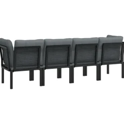 Loungesets-vidaXL - Loungeset - Zwart - Poly rattan