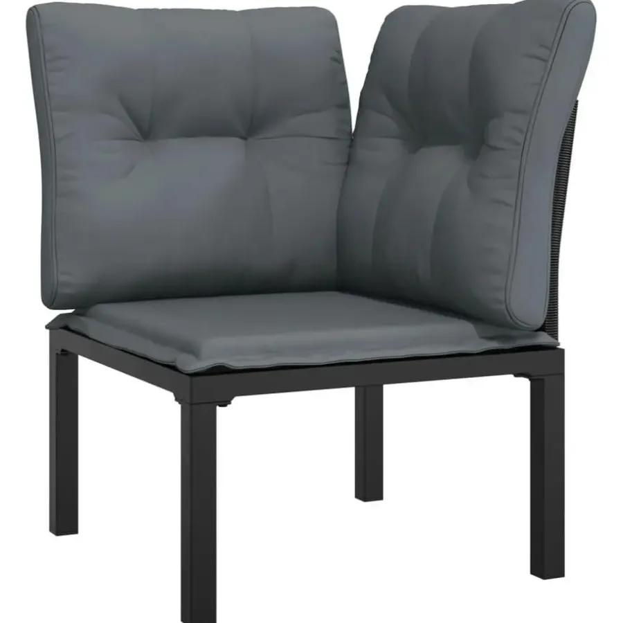 Loungesets-vidaXL - Loungeset - Zwart - Poly rattan