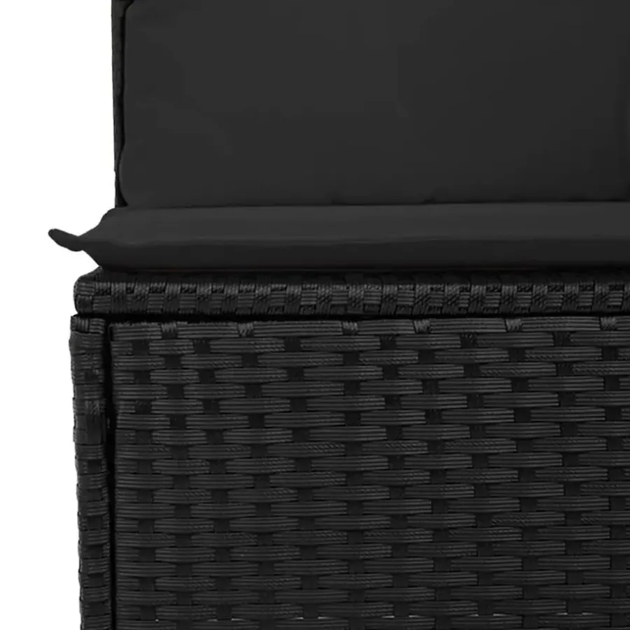vidaXL - Loungeset - Zwart - Poly rattan - 13 stuks - Met kussens