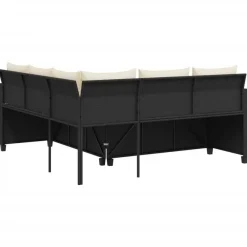 vidaXL - loungeset - Zwart - Poly rattan