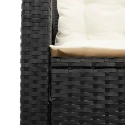 vidaXL - loungeset - Zwart - Poly rattan