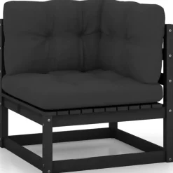 Loungesets-vidaXL - Loungeset - Zwart - Grenenhout
