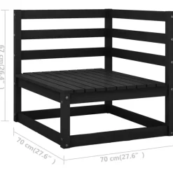 Loungesets-vidaXL - Loungeset - Zwart - Grenenhout