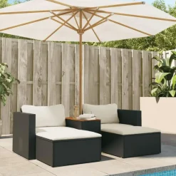 vidaXL - Loungeset - Zwart - Poly rattan