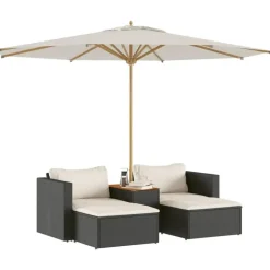 vidaXL - Loungeset - Zwart - Poly rattan