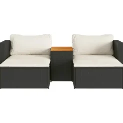 vidaXL - Loungeset - Zwart - Poly rattan