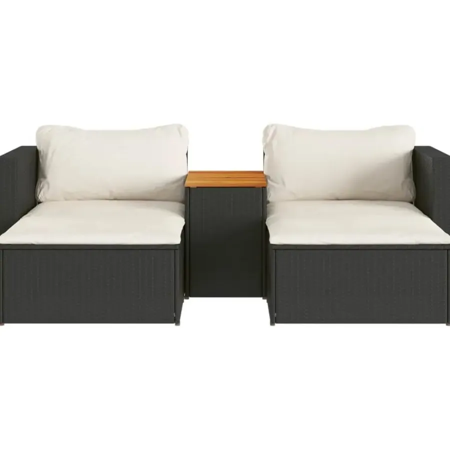 vidaXL - Loungeset - Zwart - Poly rattan
