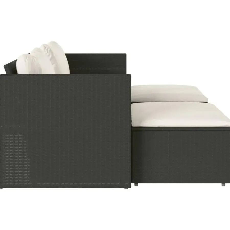 vidaXL - Loungeset - Zwart - Poly rattan