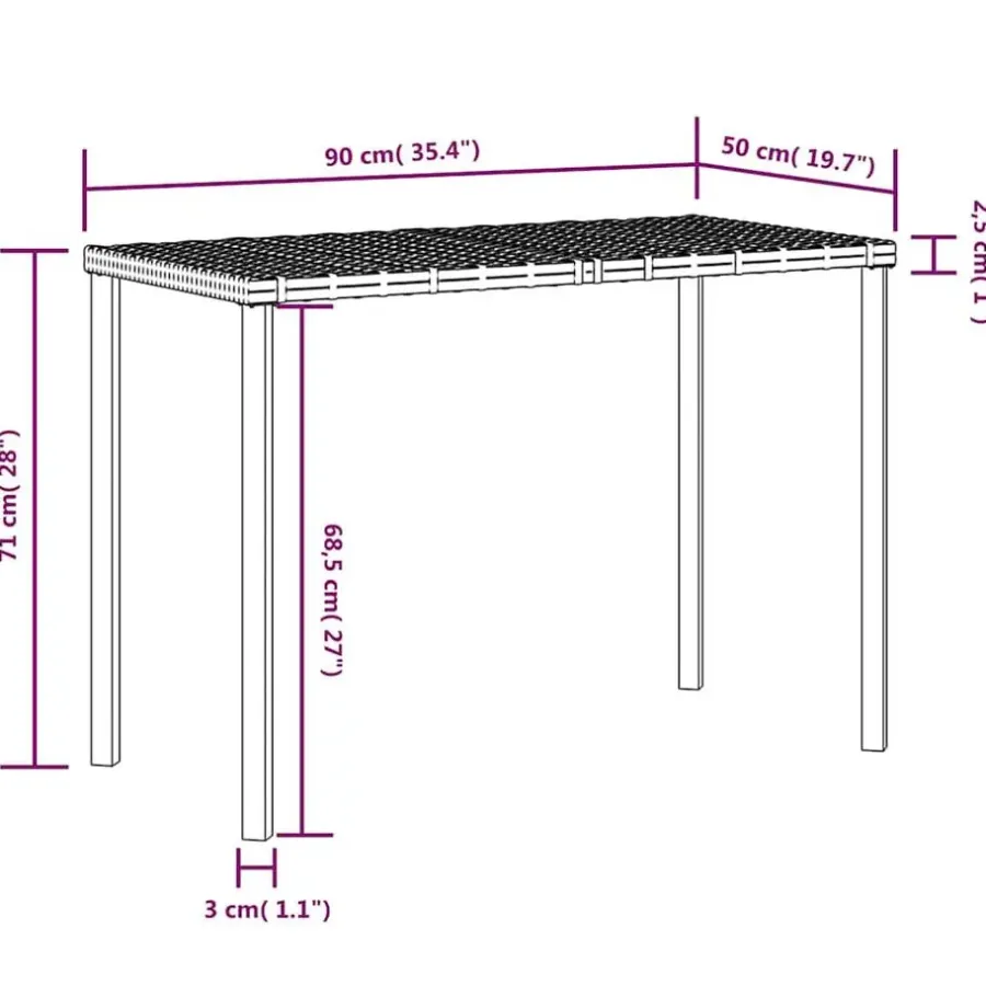 vidaXL - Loungeset (dinning) - Zwart - Poly rattan - 5 stuks - Met kussens