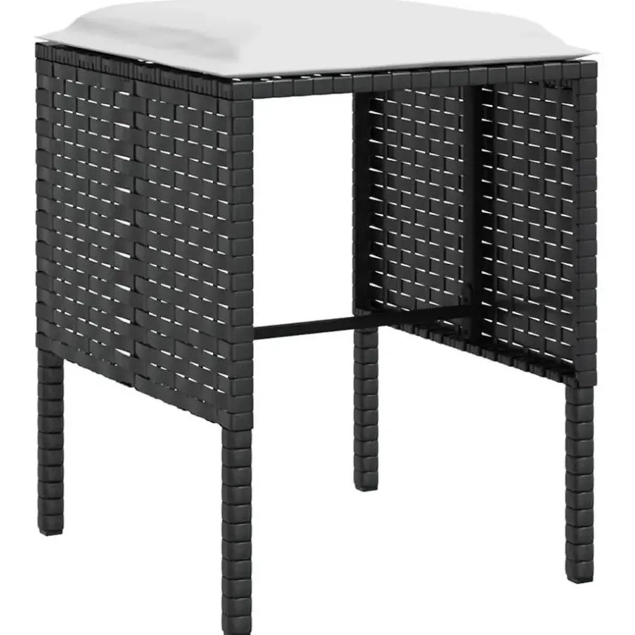 vidaXL - Loungeset (dinning) - Zwart - Poly rattan - 5 stuks - Met kussens