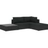 Loungesets-vidaXL - loungeset voor 3 met kussens zwart polyrattan 4 stuks