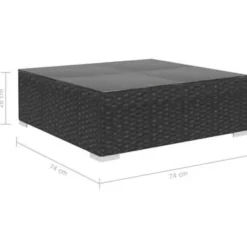 Loungesets-vidaXL - loungeset voor 3 met kussens zwart polyrattan 4 stuks