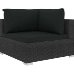 Loungesets-vidaXL - loungeset voor 3 met kussens zwart polyrattan 4 stuks