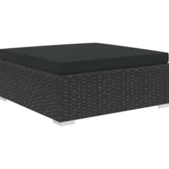 Loungesets-vidaXL - loungeset voor 3 met kussens zwart polyrattan 4 stuks