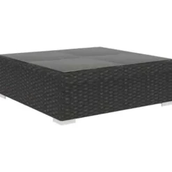 Loungesets-vidaXL - loungeset voor 3 met kussens zwart polyrattan 4 stuks
