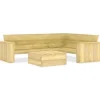 Loungesets|Loungesets-vidaXL - Loungeset Voor De Tuin - Bruin - Geïmpregneerd grenenhout