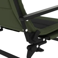 Kamperen En Outdoor-vidaXL - Loungestoel met armleuning - Groen - Staal