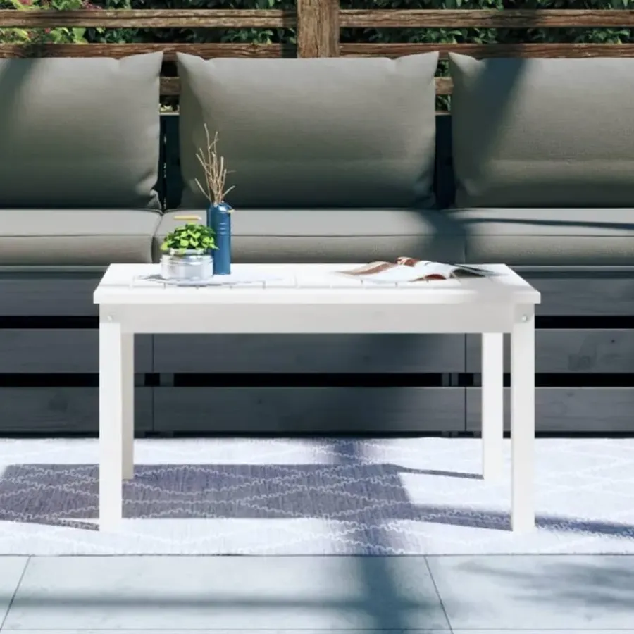 Tuintafels-vidaXL - Loungetafel - Wit - Massief grenenhout - 82,5x50,5x45 cm