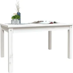 Tuintafels-vidaXL - Loungetafel - Wit - Massief grenenhout - 82,5x50,5x45 cm