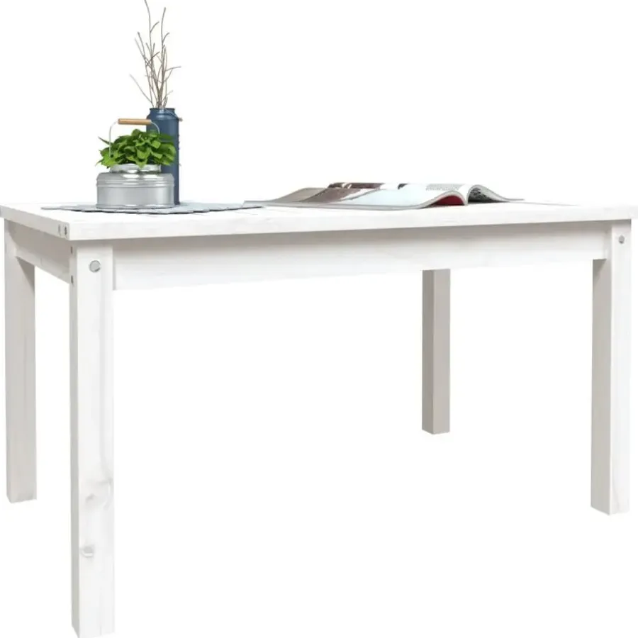 Tuintafels-vidaXL - Loungetafel - Wit - Massief grenenhout - 82,5x50,5x45 cm
