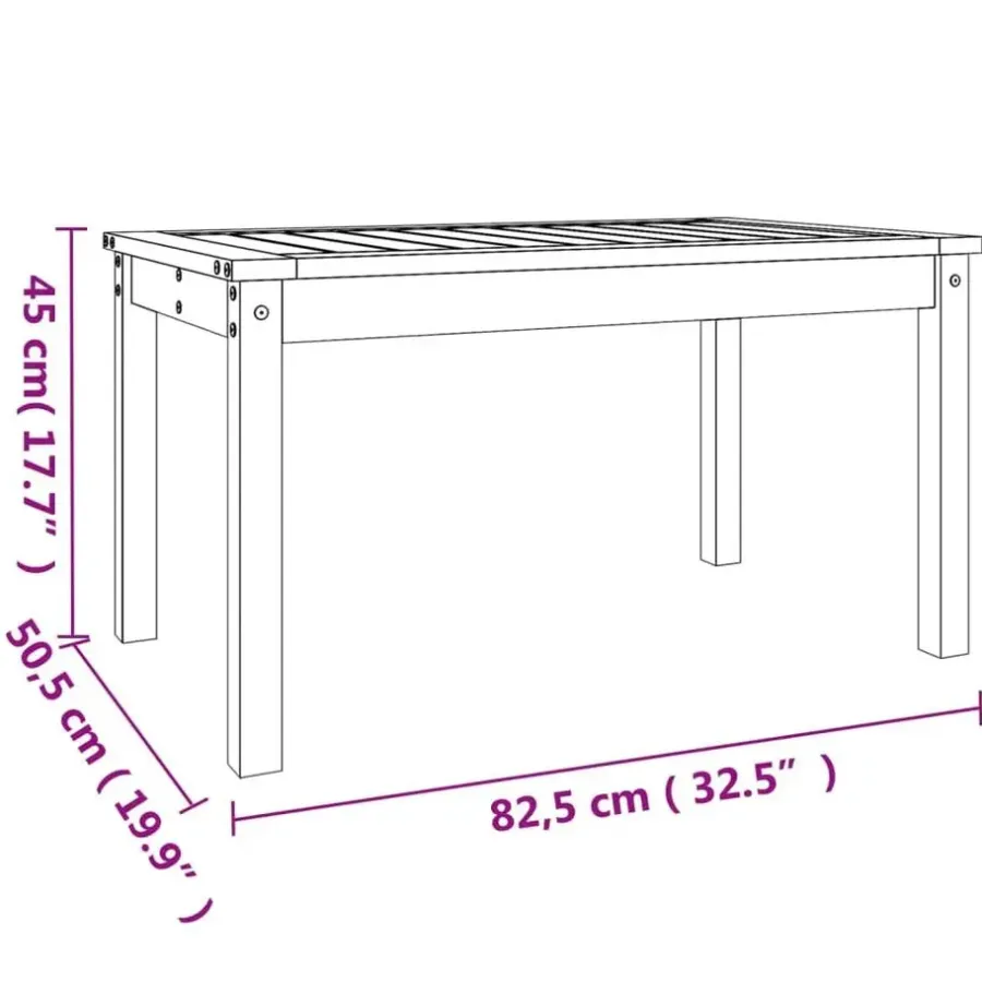 Tuintafels-vidaXL - Loungetafel - Wit - Massief grenenhout - 82,5x50,5x45 cm
