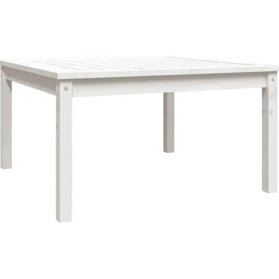 vidaXL - Loungetafel - Wit - Massief grenenhout - 82,5x82,5x45 cm