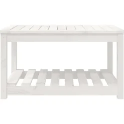 vidaXL - Loungetafel met opbergruimte - Wit - Grenenhout - 82,5x50,5x45 cm