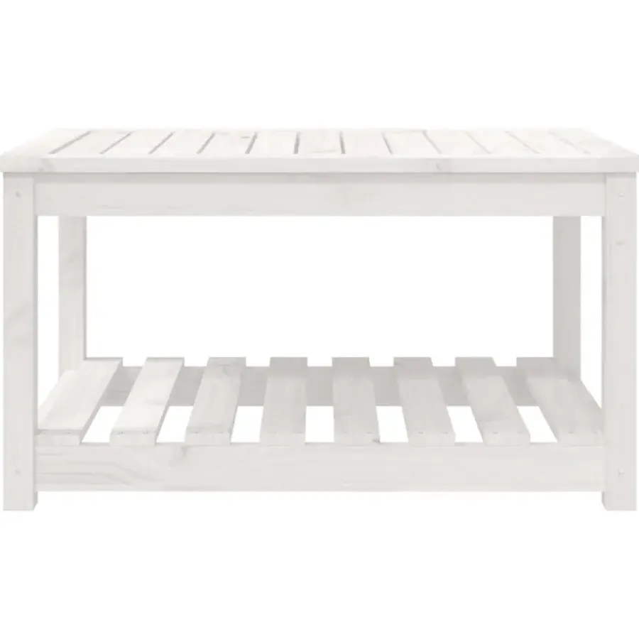 vidaXL - Loungetafel met opbergruimte - Wit - Grenenhout - 82,5x50,5x45 cm
