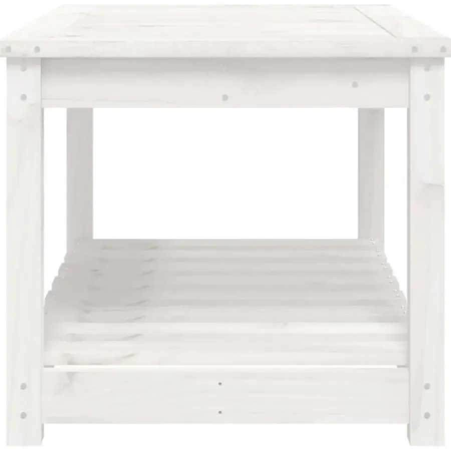 vidaXL - Loungetafel met opbergruimte - Wit - Grenenhout - 82,5x50,5x45 cm