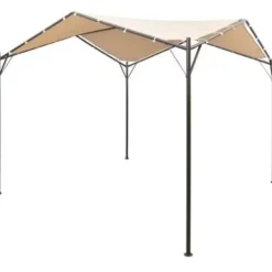 Terrasoverkappingen-vidaXL - Luifel - Beige - Stof - 4 x 4 m