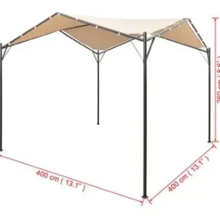 Terrasoverkappingen-vidaXL - Luifel - Beige - Stof - 4 x 4 m