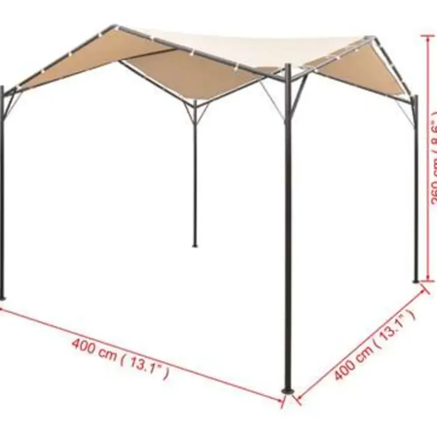Terrasoverkappingen-vidaXL - Luifel - Beige - Stof - 4 x 4 m